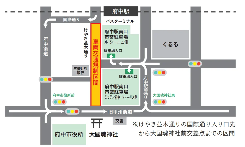 府中駅周辺の交通案内図