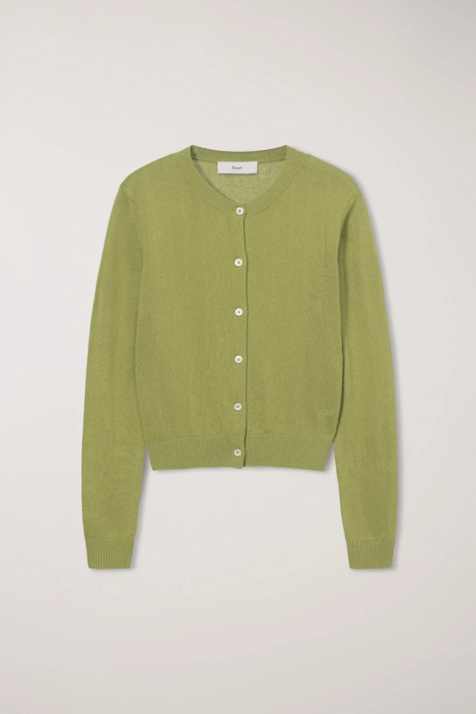 ESSENTIAL CREWNECK KNIT CARDIGAN (Green)