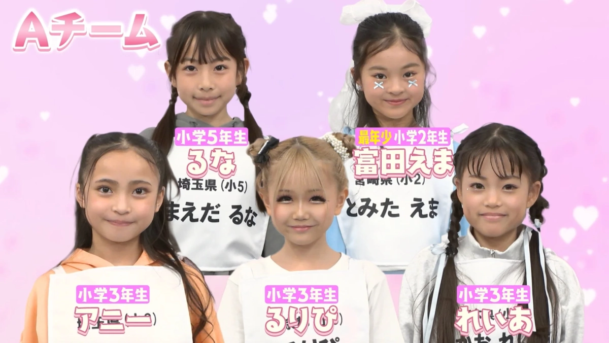 Aチームの小学生女子5人