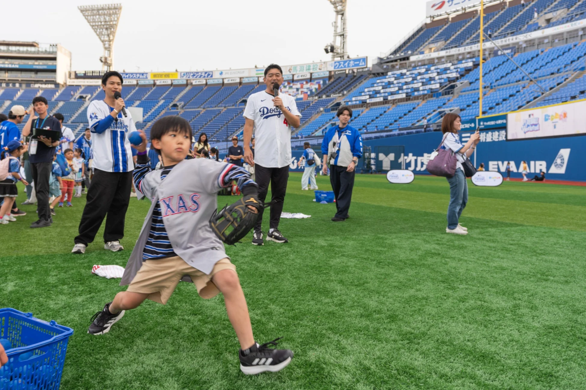 横浜DeNAベイスターズ会場での投球指導