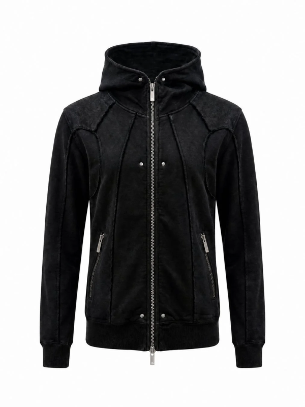 Coating Zip Hoodie